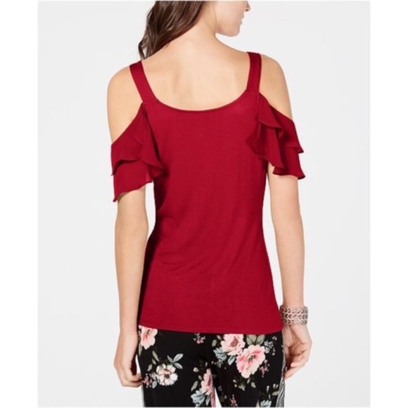 Inc Ruffled Cold-Shoulder Top - Picture 2 of 5